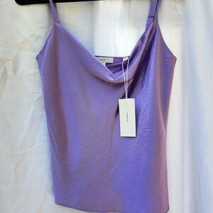 Vince Women's Purple Cowl Neck Top extra small